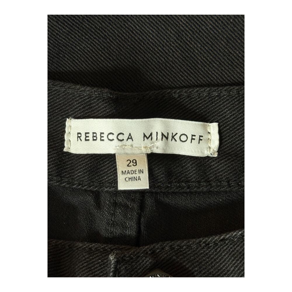 Rebecca Minkoff straight taper distressed jeans black size 25 - Picture 5 of 7
